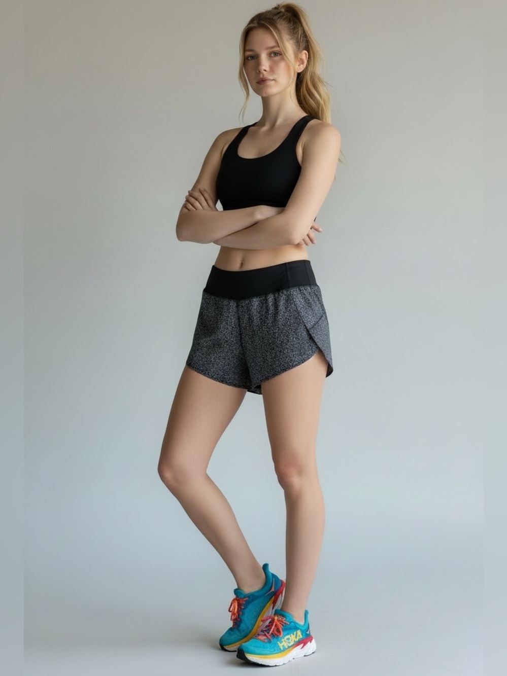 Athleta Run With It 3.5" Printed Running Shorts. Size Medium.